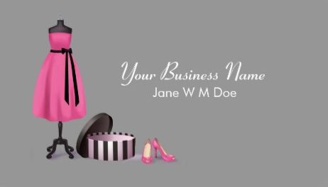 Cute Pink and Black Couture Fashion Boutique Business Cards