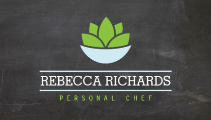 Healthy Salad Logo on Chalkboard Personal Chef Business Cards