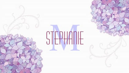 Elegant Lavender Hydrangea Floral With Monogram and Name Business Cards