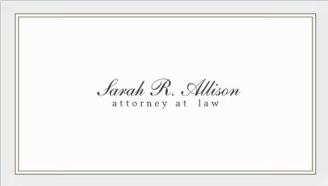 Simple and Elegant Attorney White With Border Template Business Cards