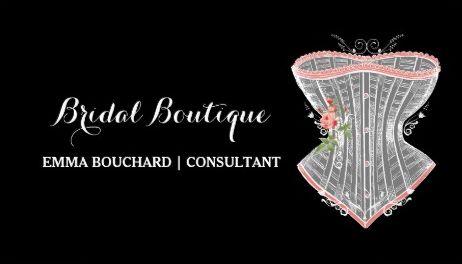 Elegant Bridal Boutique Vintage Roses Corset Lingerie Business Cards