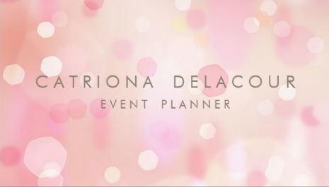 Colorful Pastel Lights Pink Bokeh Feminine Event Planner Business Cards