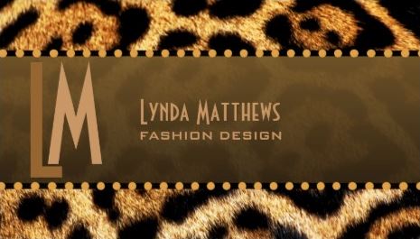 Luxury Brown Fur Leopard Print Monogram Fashion Designer Business Cards