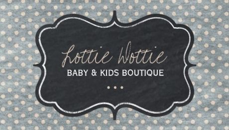 Faded Polka Dots Chalkboard Frame Kids and Baby Boutique Business Cards