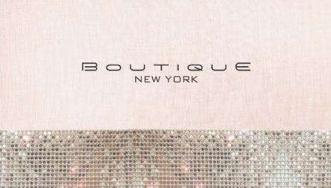 Faux Sequins and Linen Cute Pink Chic Boutique Business Cards