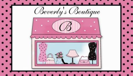 Cute Pink and Black Polka Dot Monogram Shop Window Boutique Business Cards