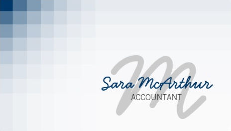 Modern Blue Pixels Accountant Finance Services Monogram Business Cards