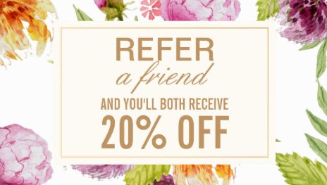 Refer a Friend Beauty Salon Floral Referral Card Business Cards