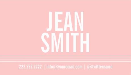 Simple Light Pink Bold Minimal Calling Card Template Business Cards