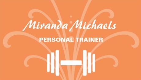 Chic and Stylish Orange Swirl Personal Fitness Trainer Business Cards
