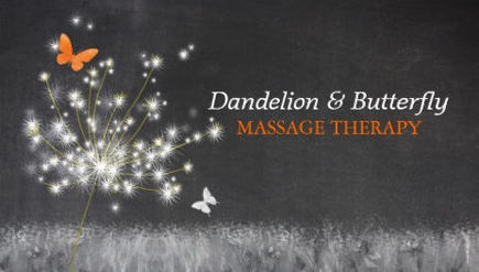 Whimsical Butterflies Dandelion Sparkle Massage Therapy Business Cards