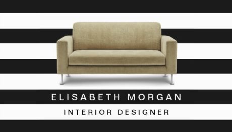 Interior Designer Home Staging Classic Stripes With Couch Business Cards