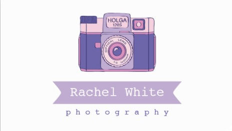 Cute Violet and Pink Vintage Camera Photography Business Cards