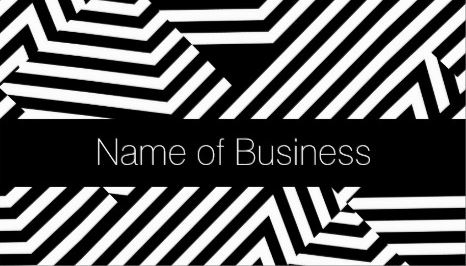 Trendy Black and White Geometric Stripe Certified Beautician Business Cards