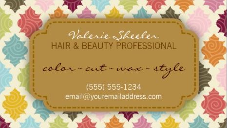 Colorful Quatrefoil Hair and Beauty Appointment Card Business Cards 