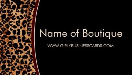 Trendy Brown Grunge Leopard Print Modern Boutique Business Cards
