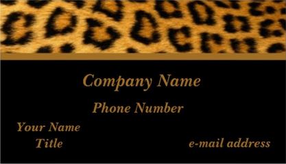 Elegant Tawny Brown Fur Luxurious Leopard Print Black Background Business Cards