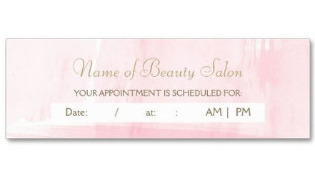 Simple Pink Gold Watercolor Feminine Appointment Reminder Business Cards