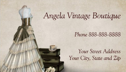 Consignment Vintage Clothing Thrift Shop Boutique Business Cards