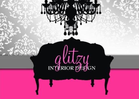 Glitzy Pink an Silver Damask  Boutique Interiors Large Business Cards