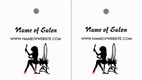 Pink and Black Girly Girl Hair Boutique Hang Tags Made From Business Cards