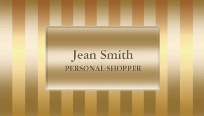Modern Faux Gold Foil Vertical Stripes Personal Shopper Business Cards