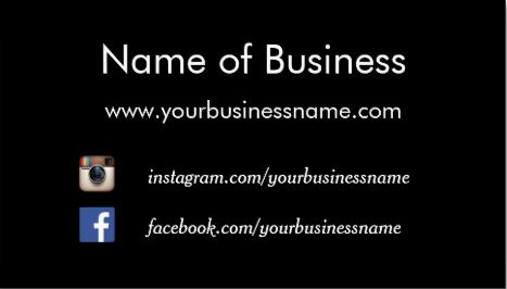 Modern Plain Black Social Media Websites Template Business Cards
