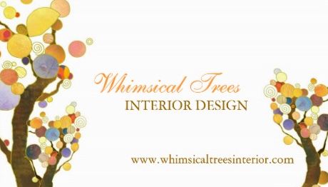 Unique Whimsical Tree Theme Interior Design Business Cards