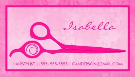 Girly Hot Pink Scissors Salon Appointment Reminder Business Cards