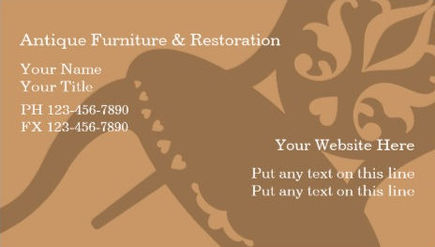 Simple Antique Furniture Restoration With Chair Silhouette Business Cards