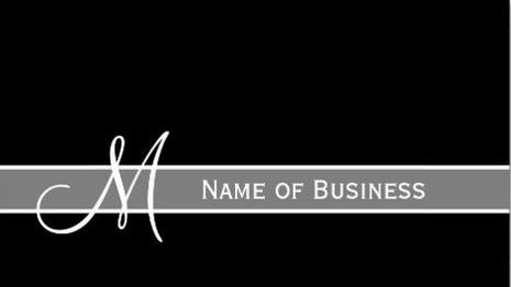 Elegant Black and White Monogram With Name Template Business Cards