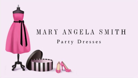Girly Pink Party Dress Dressmaker Boutique Business Cards