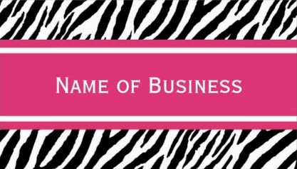 Modern Zebra Pattern Bright Pink Stripe Contact Business Cards