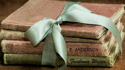 Vintage Books With Mint Ribbon Freelance Writer Business Cards