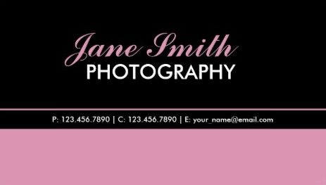 Modern Professional Plain Simple Classy Pink and  Black  Business Cards