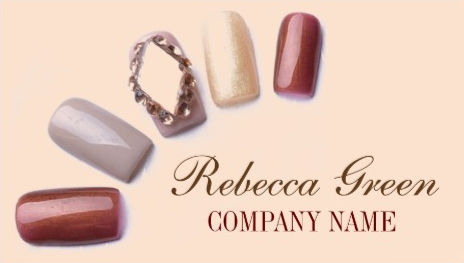 Elegant Dusty Rose Glam Nail Art With Bling Nail Technician Business Cards