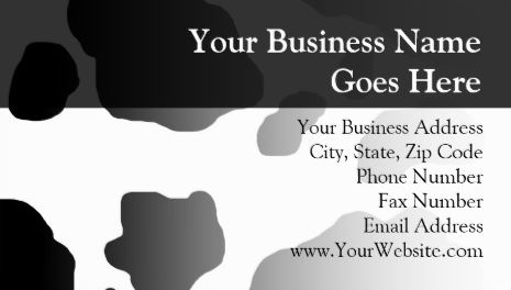 Fun Black and White Cow Print Modern Personalized Business Cards
