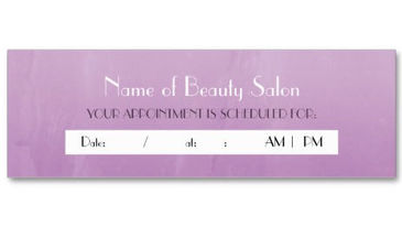 Simple Chic Purple Salon Appointment Reminder Business Cards