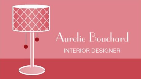 Chic Pink Retro Quatrefoil Lamp Home Decor Interior Designer Business Cards