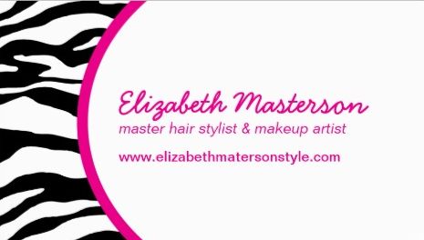Stylish Pink and Black Zebra Print Appointment Reminder Business Cards