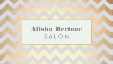 Glamorous Faux Gold Chevron Pattern Salon and Spa Business Cards