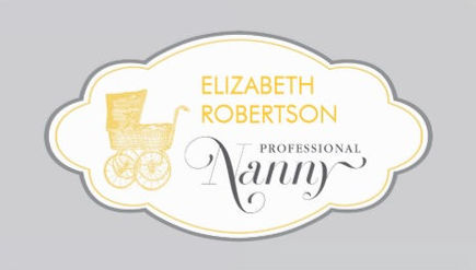 Elegant Retro Mod With Baby Stroller Professional Nanny Business Cards