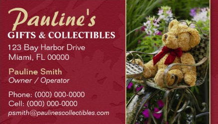 Cute Country Teddy Bear Gifts and Collectibles Boutique Business Cards