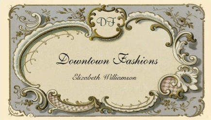 Vintage French Blue Scroll With Elegant Monogram Business Cards 