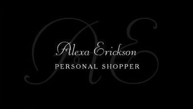 Elegant Monogram Plain Black and White Personal Shopper Business Cards