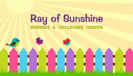 Ray of Sunshine Colorful Picket Fence Nursery and Childcare Bushiness Cards