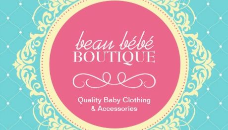 Chic Aqua and Pink Elegant Baby Boutique Business Cards