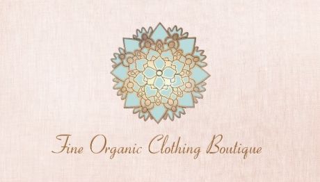 Lotus Fashion Gold and Mint Boutique Pink Linen Business Cards