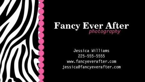 Fancy Zebra Print With Pink Accents Business Cards