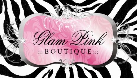 Glamorous Pink Boutique Luxury Diamond Bling Zebra Print Business Cards